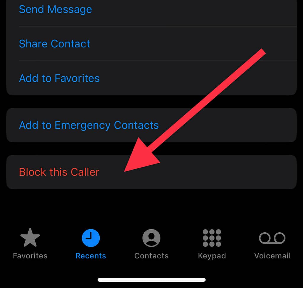 Block caller or number on iPhone Step 4 - Tap on block this caller